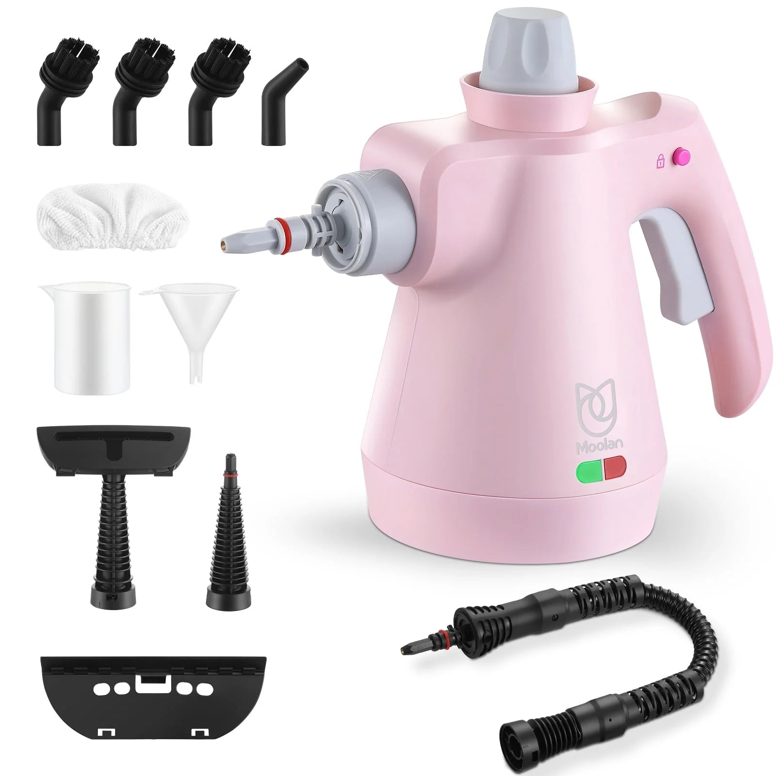 Handheld Steam Cleaner, 12 in 1 Steamer Cleaning& Safety Lock, Multi-Surface & Powerful Home Use for Cleaning, Car, Bathroom, Shower, Window, Grime, Grease