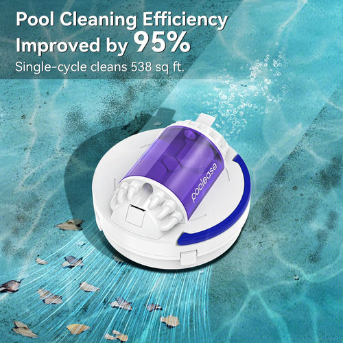 Poolease X1P1 Cordless Pool Cleaner Robot(White and Purple)