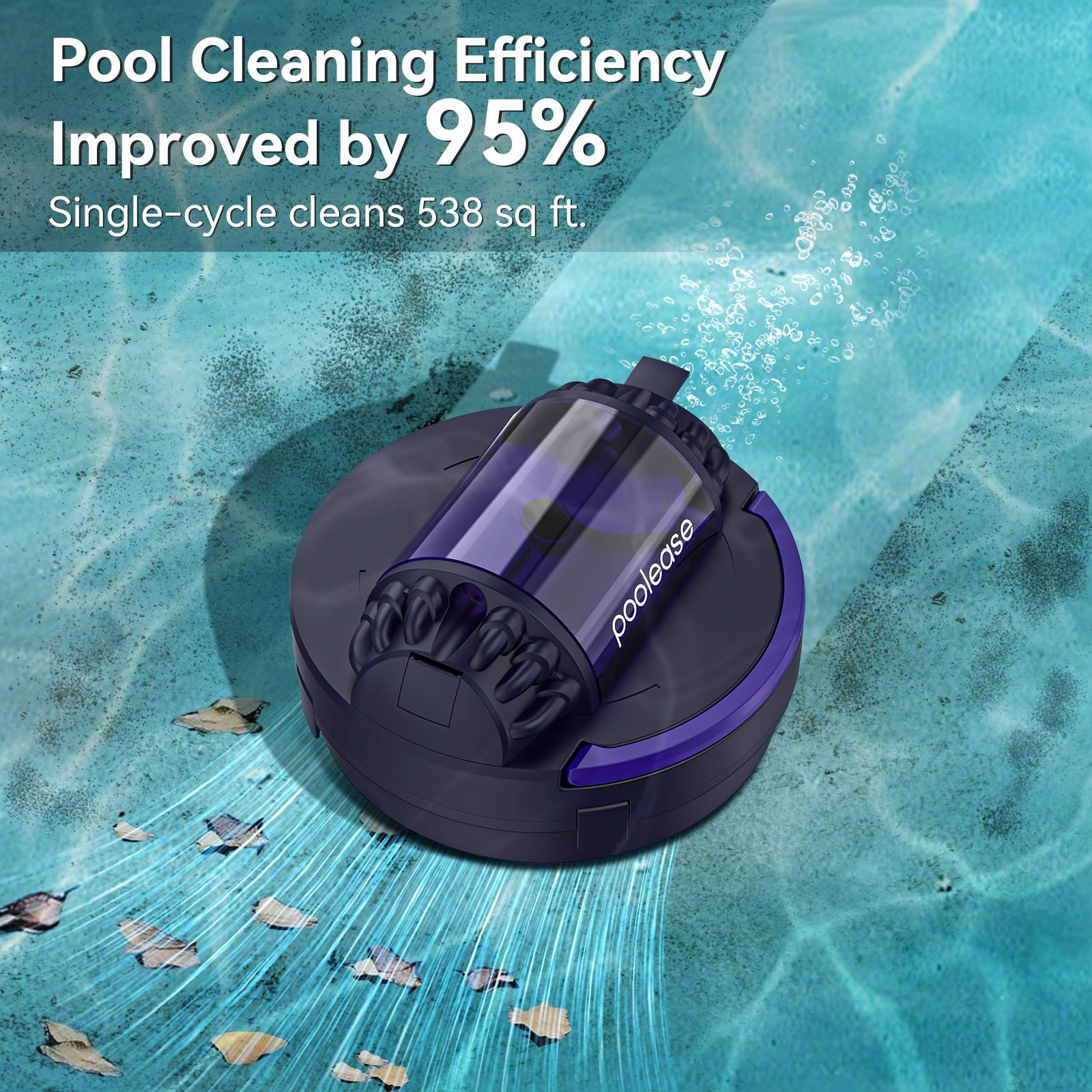 X1 Cordless Pool Cleaner Robot, Robotic Pool Vacuum for Above/In Ground Pool, 45W Dual-Motor, Self-Parking, Enhanced with 2L Debris Capacity (Dark Blue and Purple)