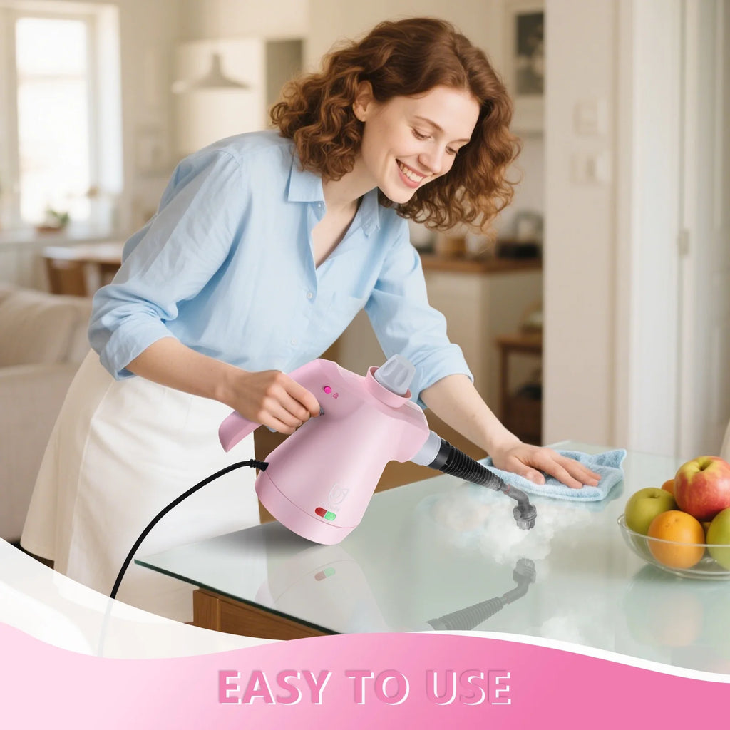 Handheld Steam Cleaner, 12 in 1 Steamer Cleaning& Safety Lock, Multi-Surface & Powerful Home Use for Cleaning, Car, Bathroom, Shower, Window, Grime, Grease