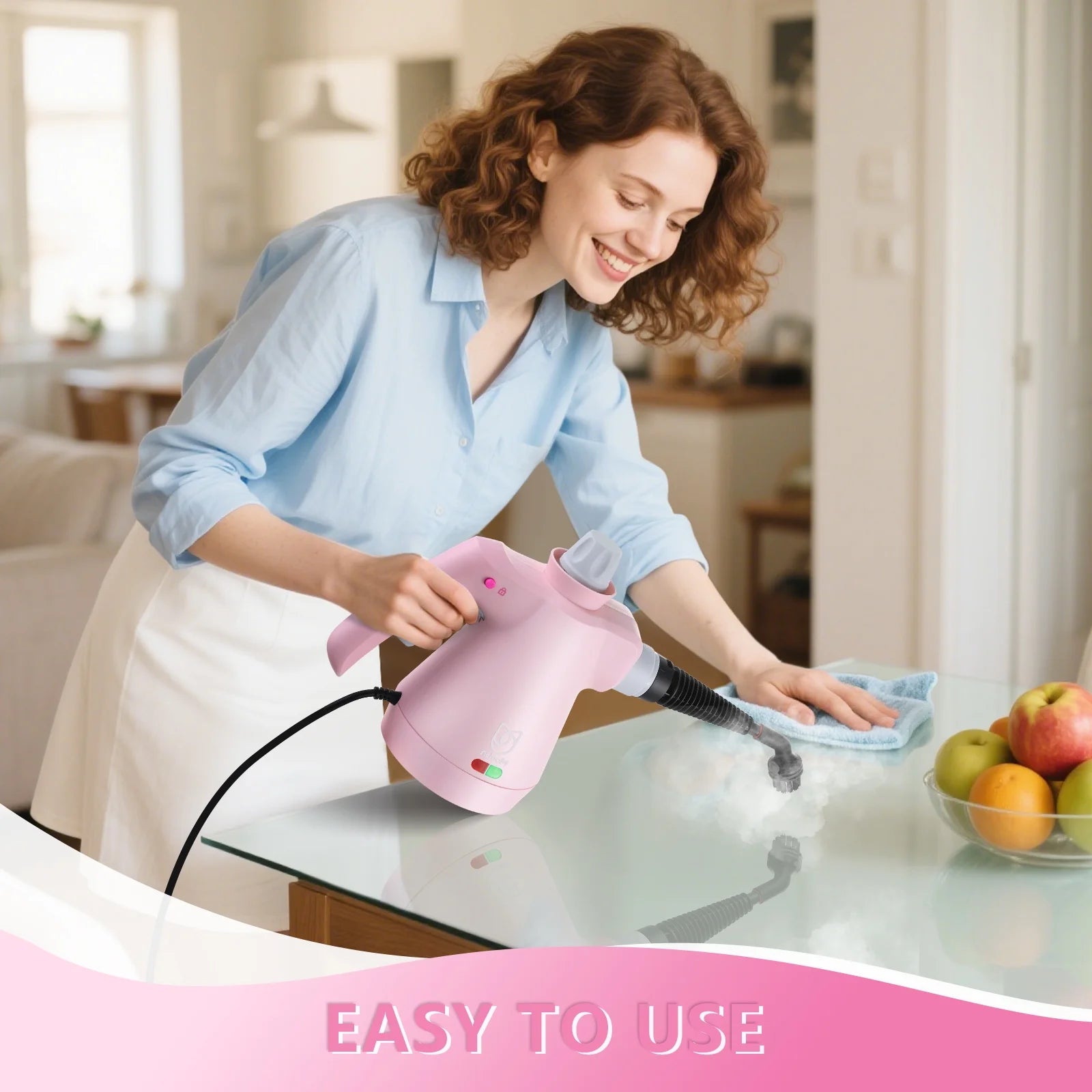 Handheld Steam Cleaner, 12 in 1 Steamer Cleaning& Safety Lock, Multi-Surface & Powerful Home Use for Cleaning, Car, Bathroom, Shower, Window, Grime, Grease