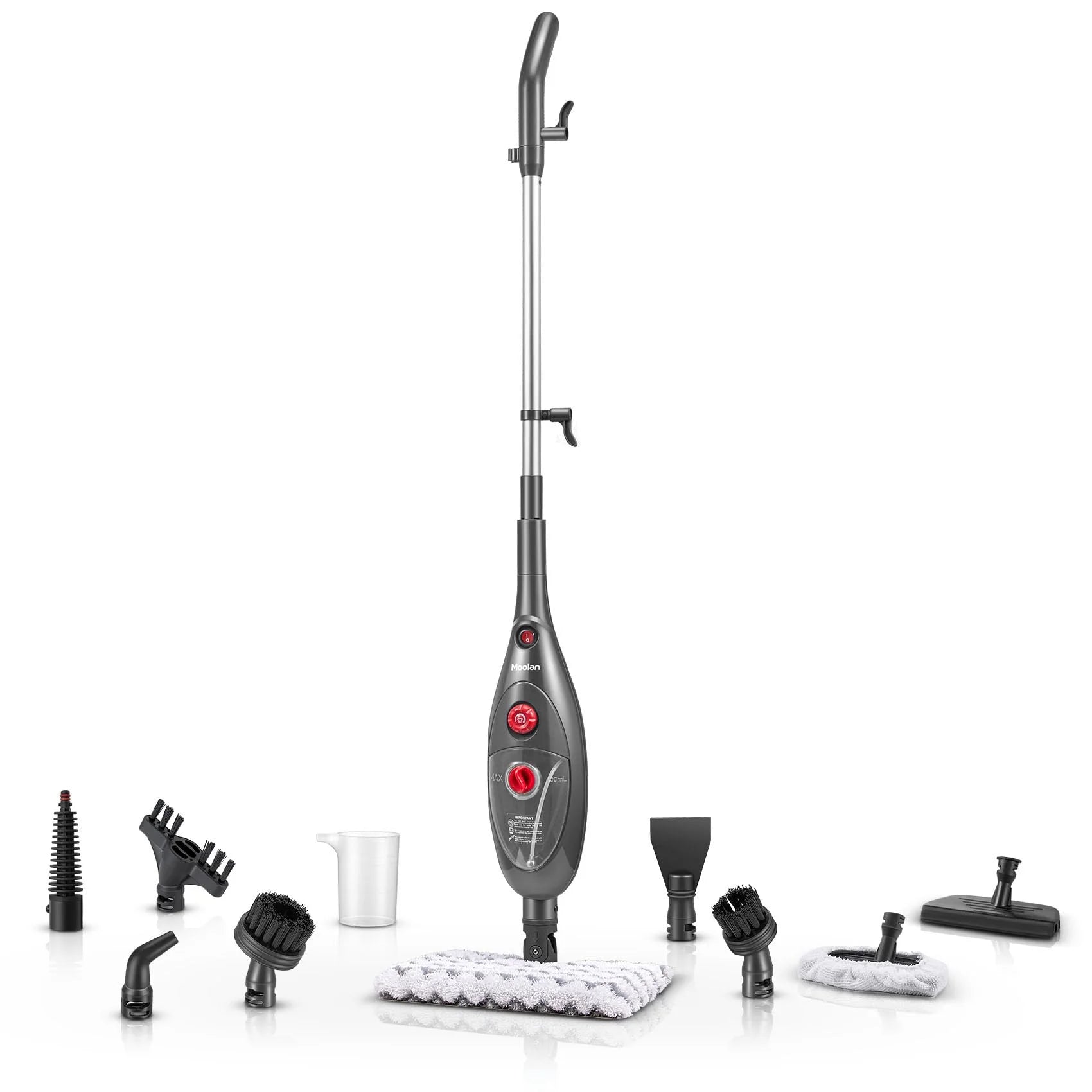 10-in-1 Steam Mop, Steam Mop for Floors, Detachable Steam Cleaner for Tile and Hardwood Floor Cleaning, Gray