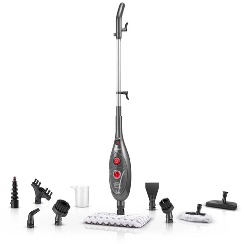 10-in-1 Steam Mop, Steam Mop for Floors, Detachable Steam Cleaner for Tile and Hardwood Floor Cleaning, Gray