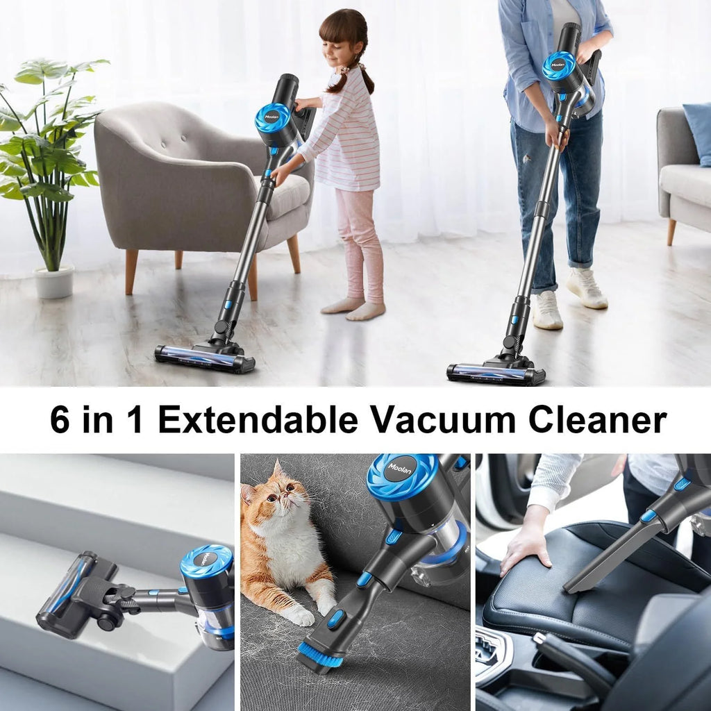 Vacuum Cleaner, Cordless Stick Vacuum for Carpet and Hardwood Floors Andpet Hair, 6 in 1 Cordless Vacuum with Led Lights