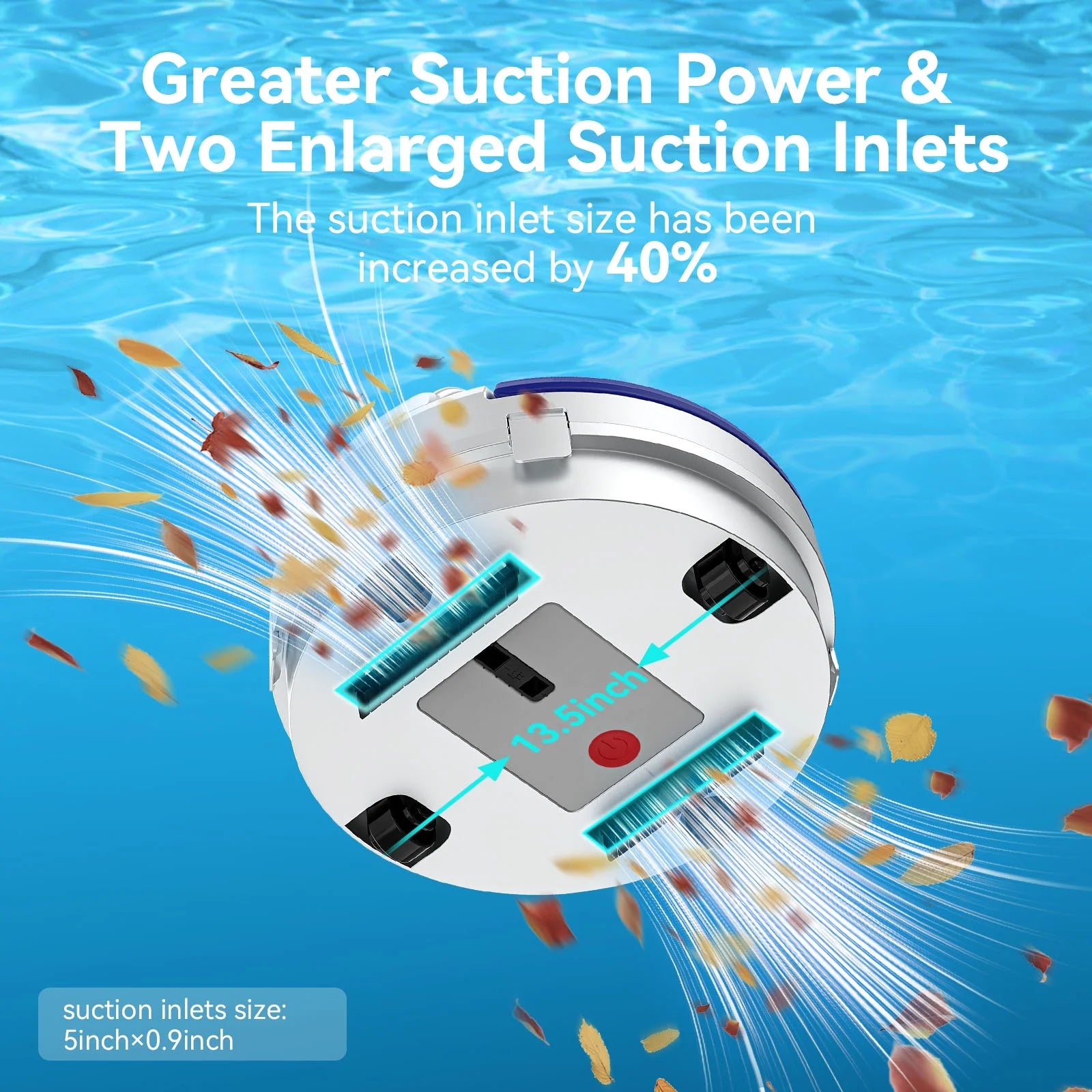 Poolease Cordless Robotic Pool Cleaner, Dual 45W Motors, 90mins Automatic Pool Vacuum with 2L Large Debris Bin, Self-Parking, 40% Enlarged Suction Inlets for Inground & Above Ground Pools