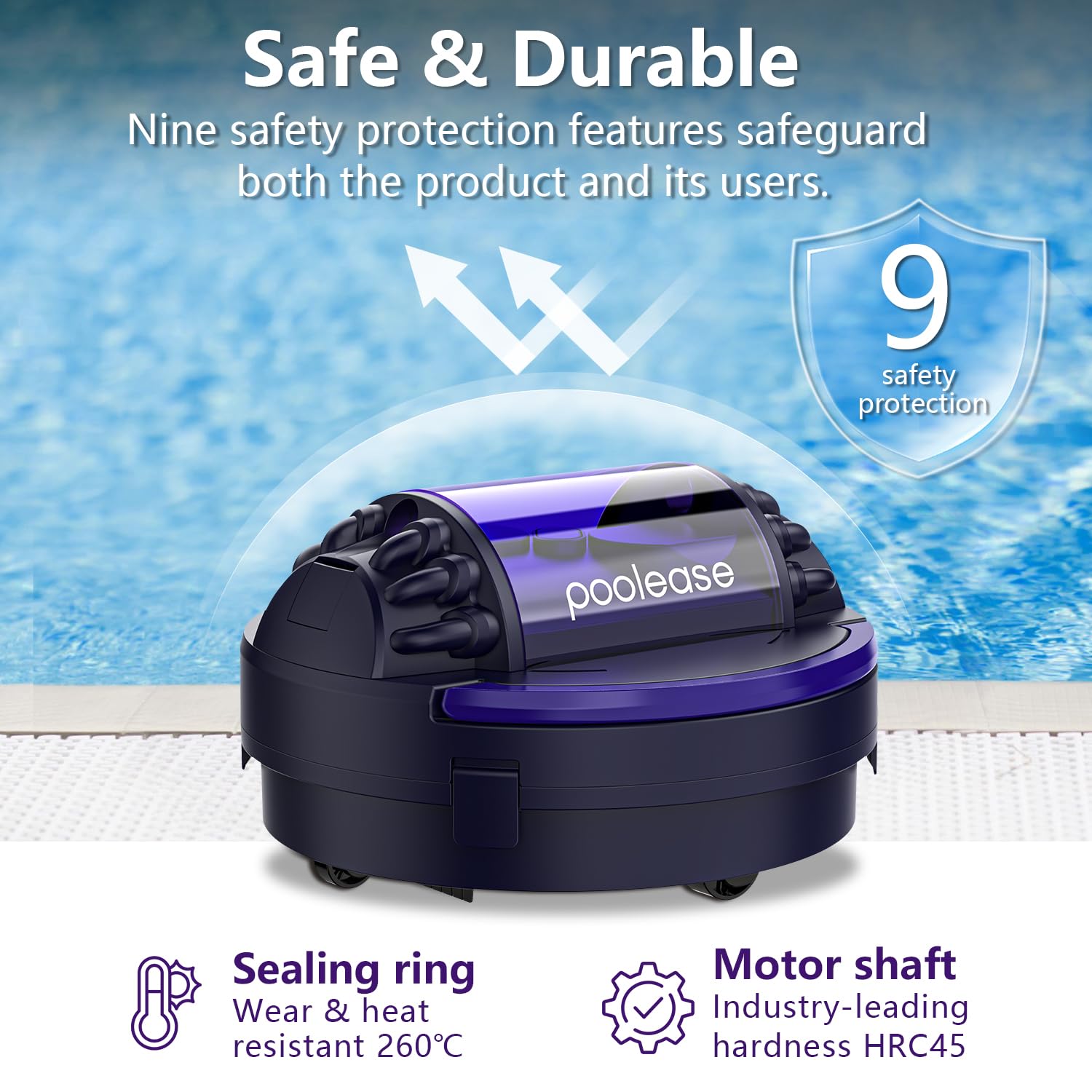 X1 Cordless Pool Cleaner Robot, Robotic Pool Vacuum for Above/In Ground Pool, 45W Dual-Motor, Self-Parking, Enhanced with 2L Debris Capacity (Dark Blue and Purple)