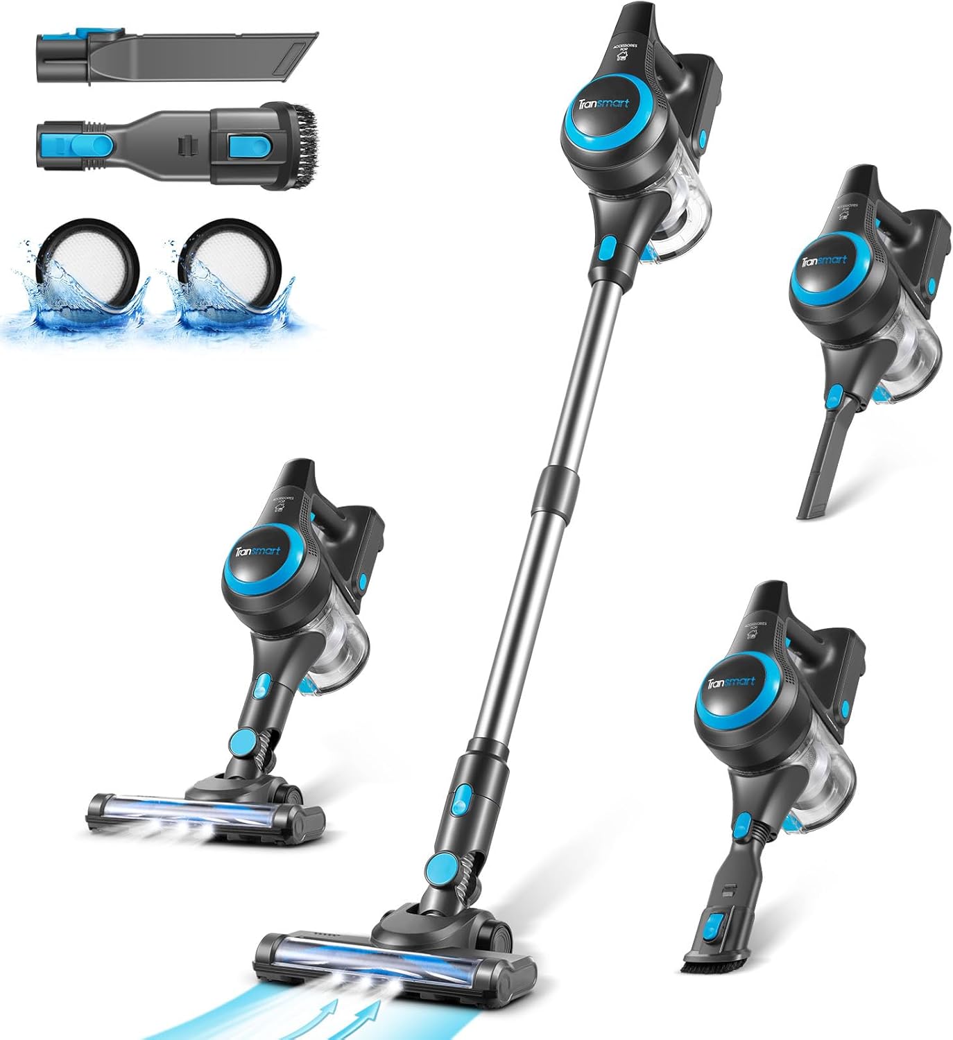 Cordless Vacuum Cleaner, Electric Rechargeable Stick Vac Cleaner with 40 Minutes Runtime Lightweight with Powerful Suction Handheld Vacuum Cleaner for Home Floors Carpets Pet Hair Car