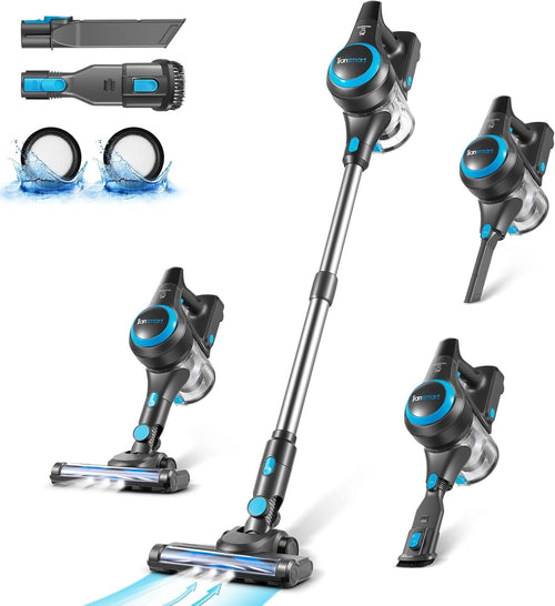 Cordless Vacuum Cleaner, Electric Rechargeable Stick Vac Cleaner with 40 Minutes Runtime Lightweight with Powerful Suction Handheld Vacuum Cleaner for Home Floors Carpets Pet Hair Car