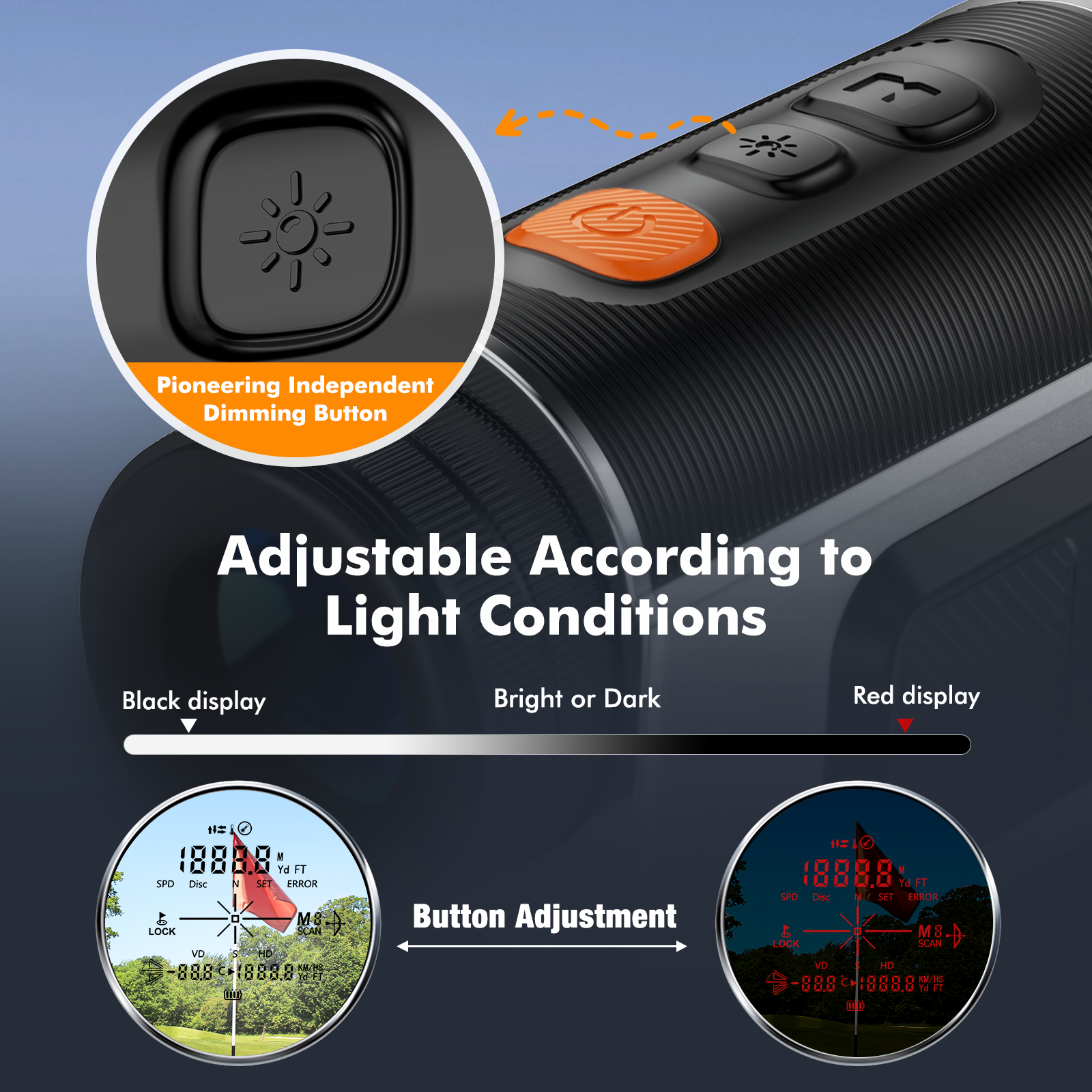 Golf Rangefinder with Slope, 1200 Yards Laser Range Finder Golfing Dimmable, 7X Magnification, Flag Lock Vibration, Measure Speed, Rechargeable with Magnet