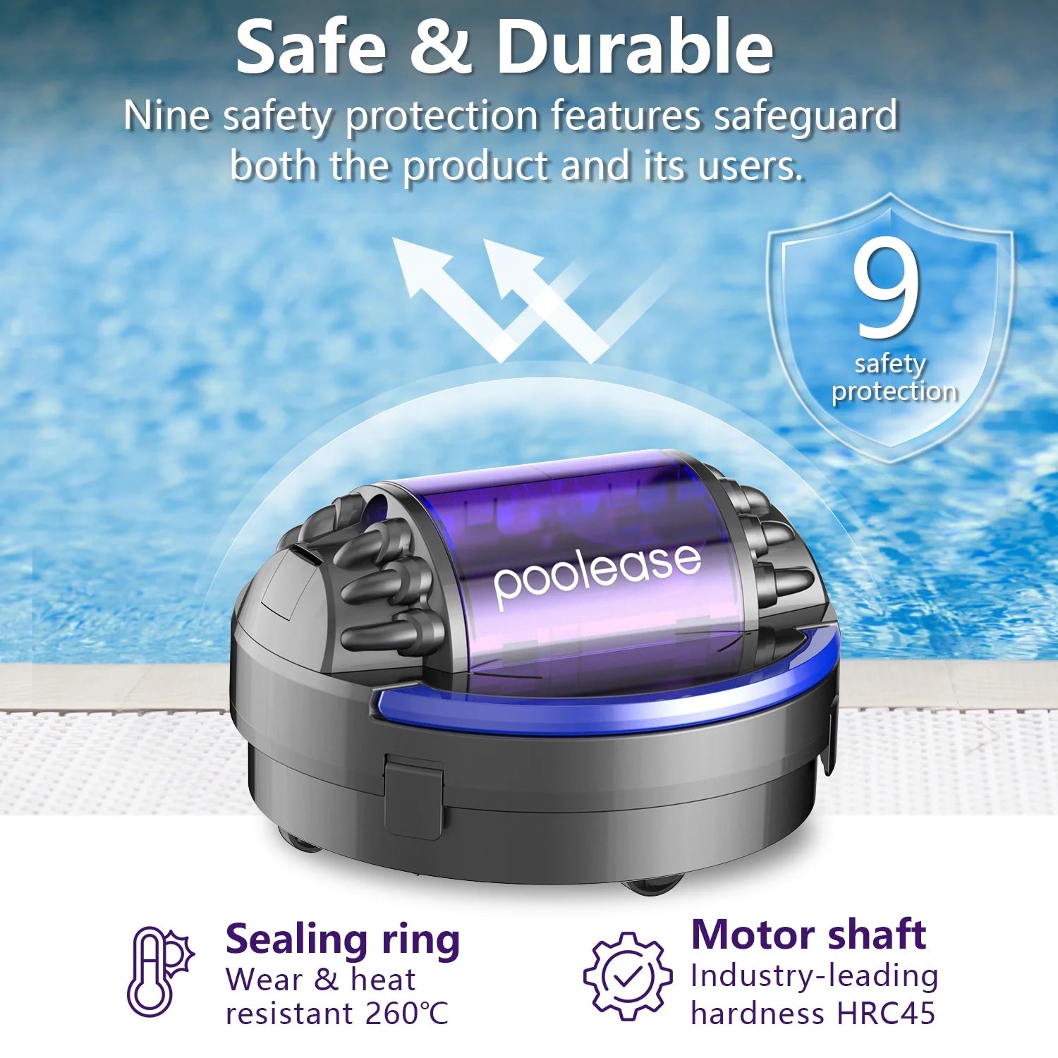 X1 Cordless Pool Cleaner Robot, Robotic Pool Vacuum for Above/In Ground Pool, 45W Dual-Motor, Self-Parking, Enhanced with 2L Debris Capacity (Grey and Purple)