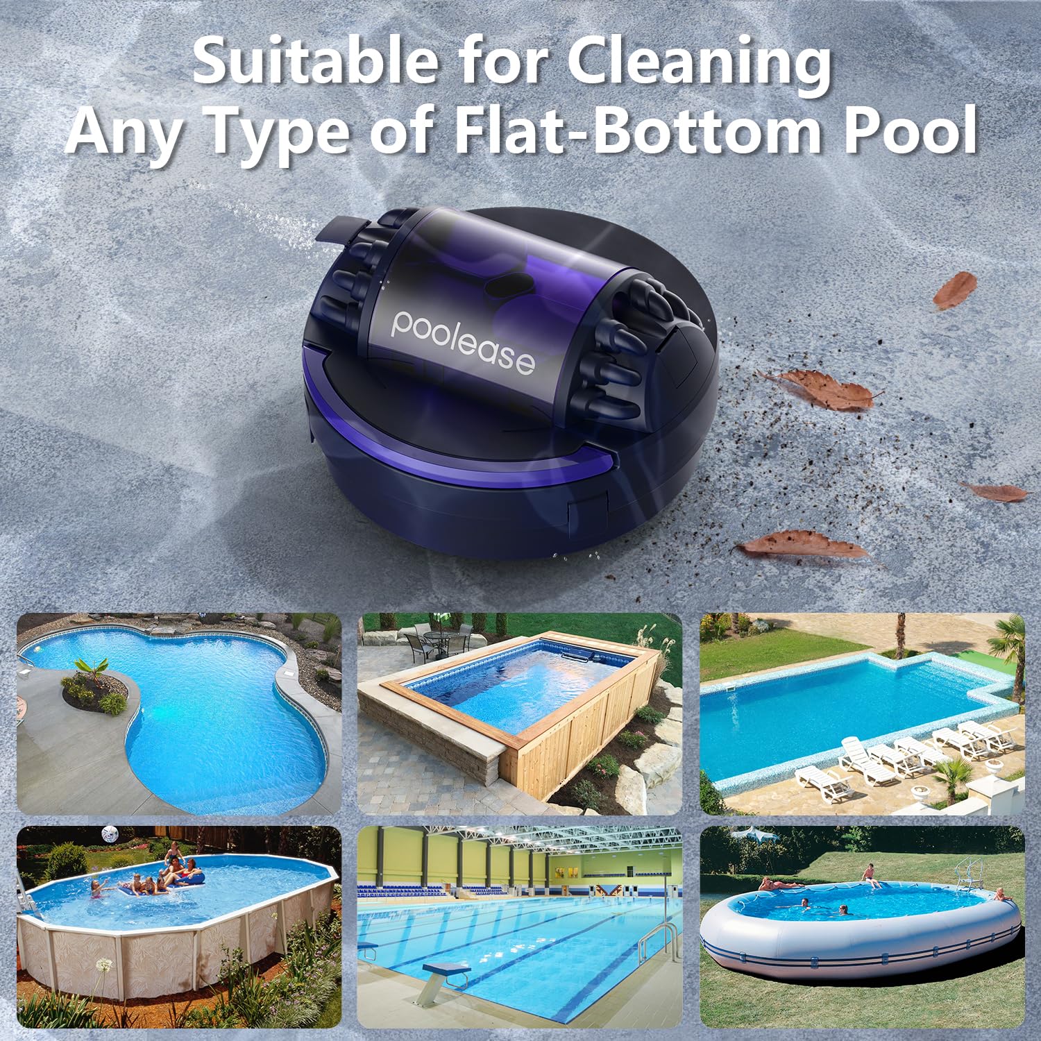X1 Cordless Pool Cleaner Robot, Robotic Pool Vacuum for Above/In Ground Pool, 45W Dual-Motor, Self-Parking, Enhanced with 2L Debris Capacity (Dark Blue and Purple)