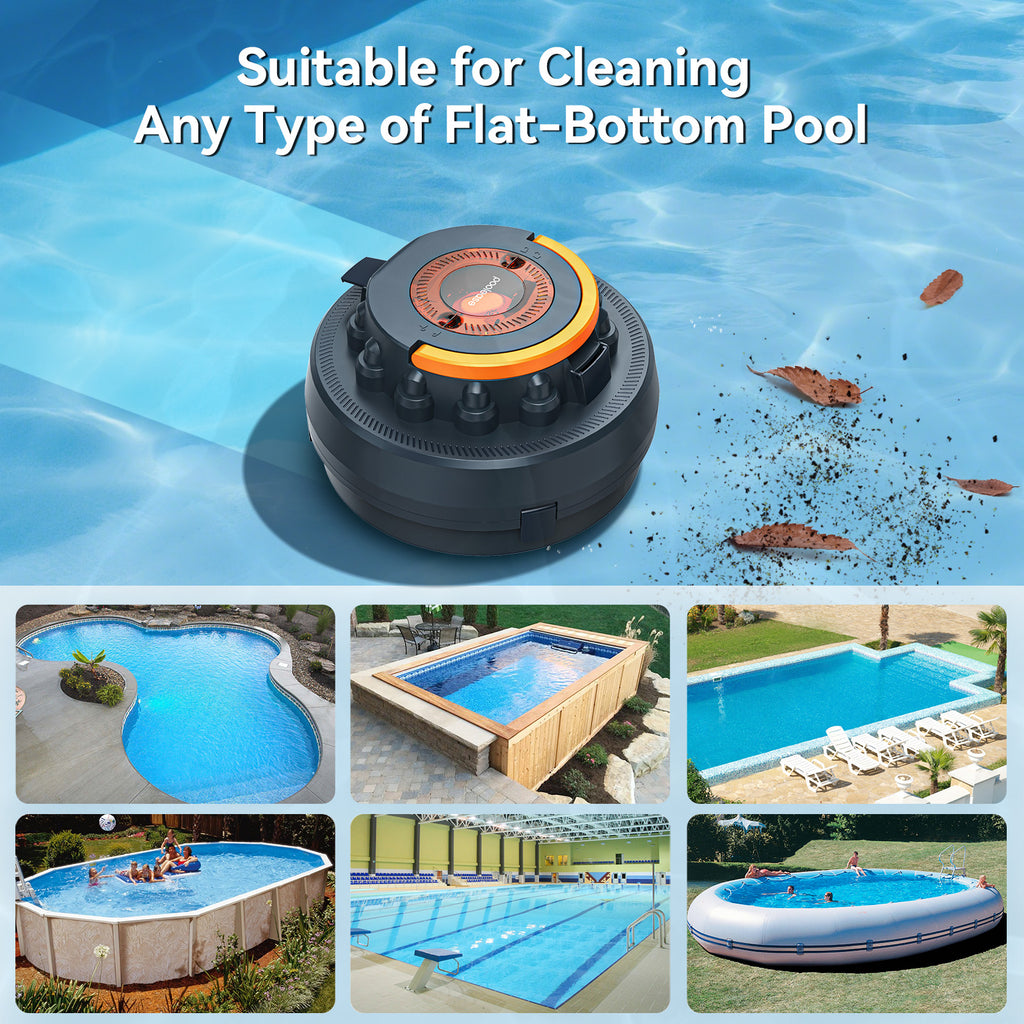 Poolease X2 Cordless Pool Cleaner Robot, Robotic Pool Vacuum for Above/In Ground Pool, 45W Dual-Motor, Self-Parking, Enhanced with 2L Debris Capacity (Navy Blue)