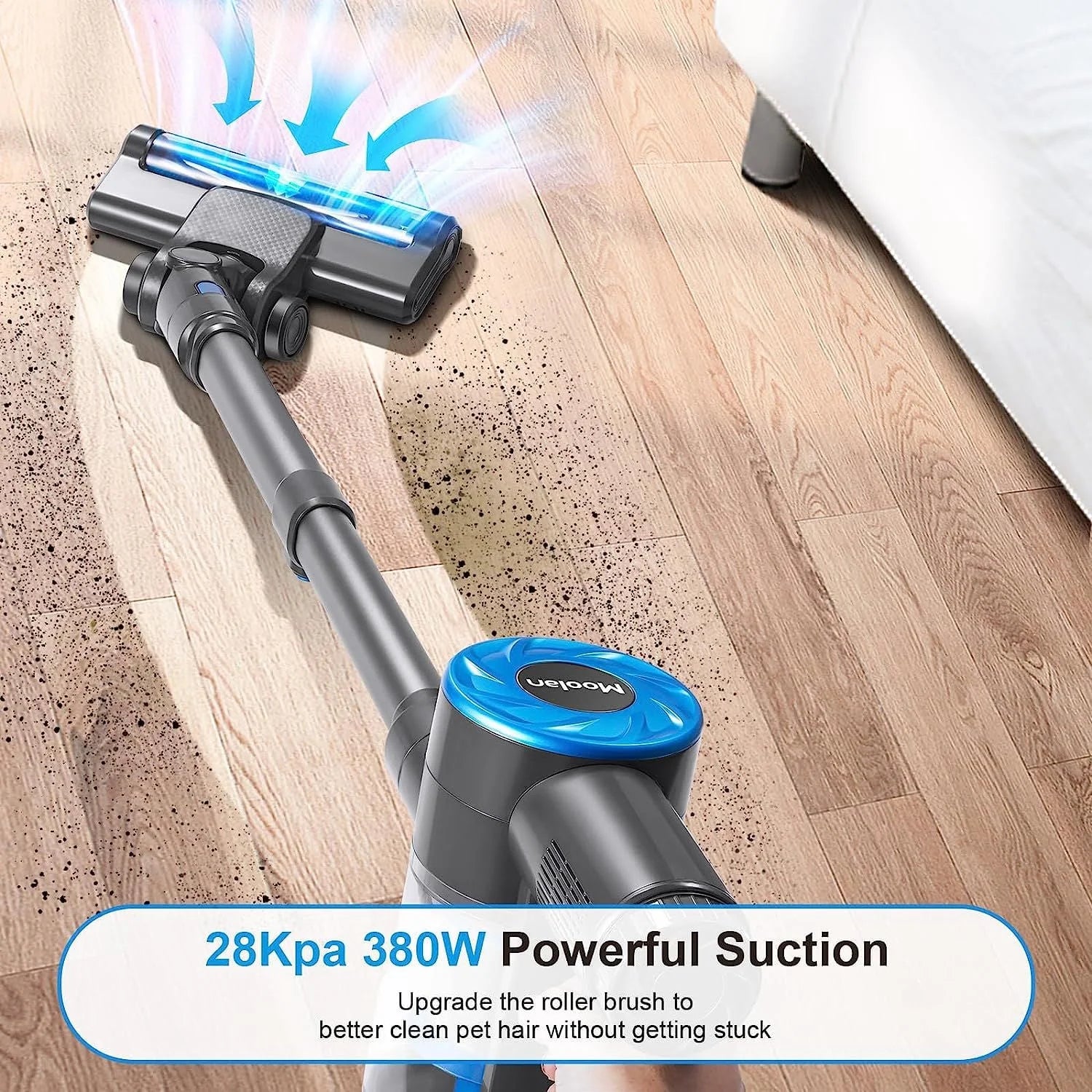 Vacuum Cleaner, Cordless Stick Vacuum for Carpet and Hardwood Floors Andpet Hair, 6 in 1 Cordless Vacuum with Led Lights
