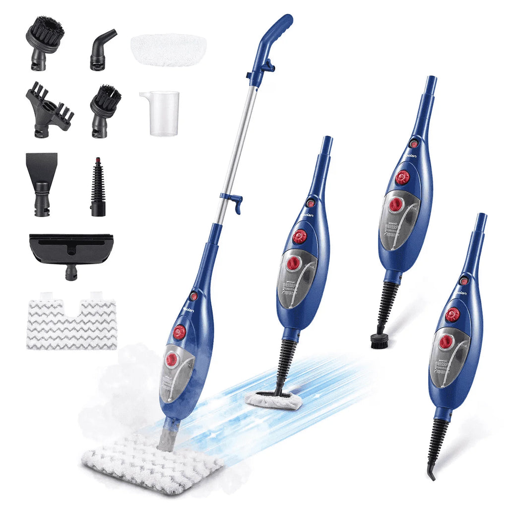 Steam Mop, 10 in 1 Floor Cleaning, Detachable Steam Mop for Tile and Hardwood, Handheld Domestic Steam Cleaner, Blue