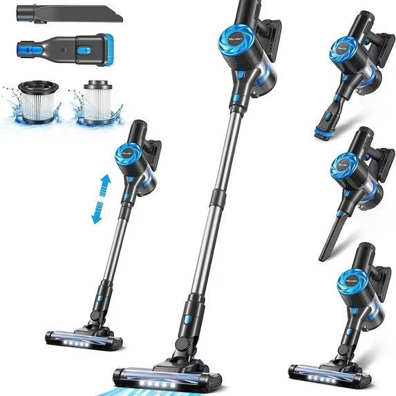 Vacuum Cleaner, Cordless Stick Vacuum for Carpet and Hardwood Floors Andpet Hair, 6 in 1 Cordless Vacuum with Led Lights