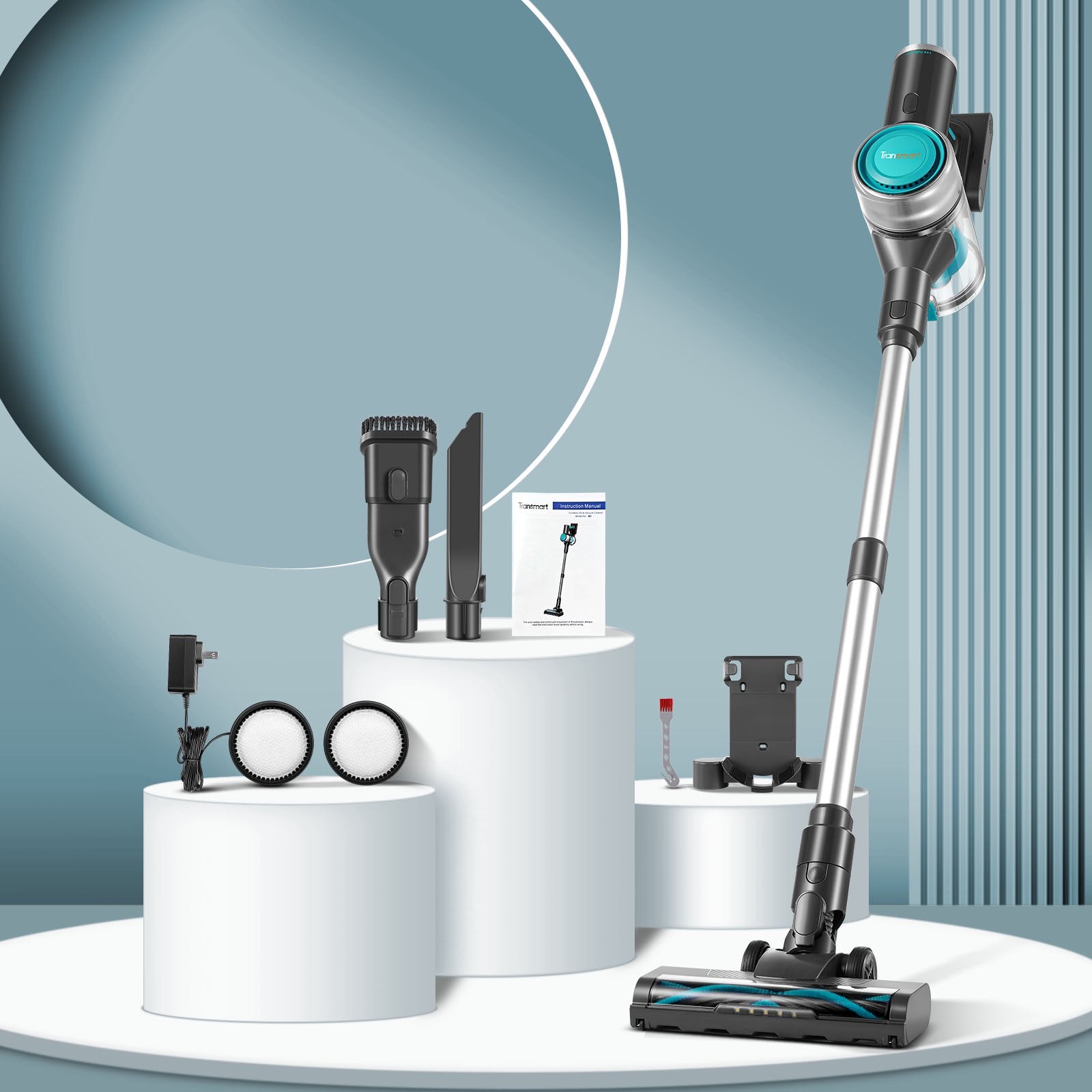 Cordless Vacuum Cleaner, 22Kpa Stick Vacuum with LED Screen, Rechargeable Vacuum Cleaner for Hardwood Carpet Pet Hair