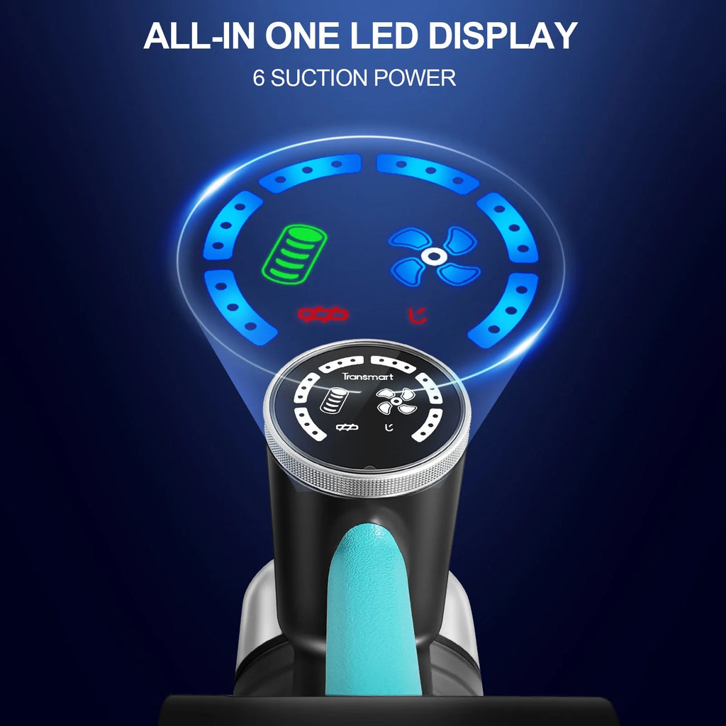 Cordless Vacuum Cleaner, 22Kpa Stick Vacuum with LED Screen, Rechargeable Vacuum Cleaner for Hardwood Carpet Pet Hair