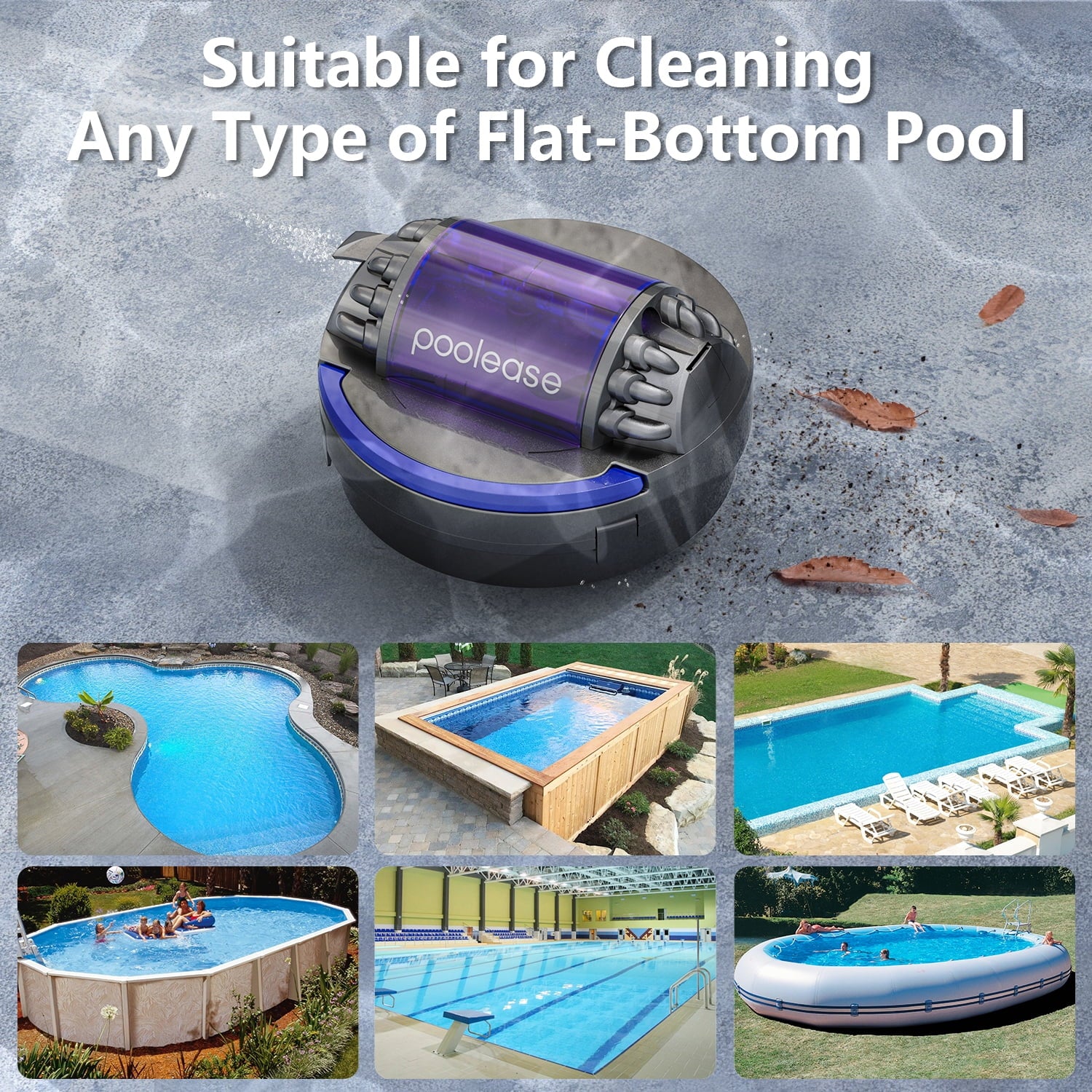 X1 Cordless Pool Cleaner Robot, Robotic Pool Vacuum for Above/In Ground Pool, 45W Dual-Motor, Self-Parking, Enhanced with 2L Debris Capacity (Grey and Purple)