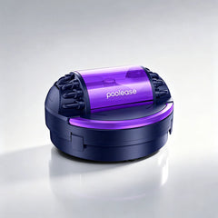 Poolease X1 cordless robotic pool cleaner in dark blue and purple.