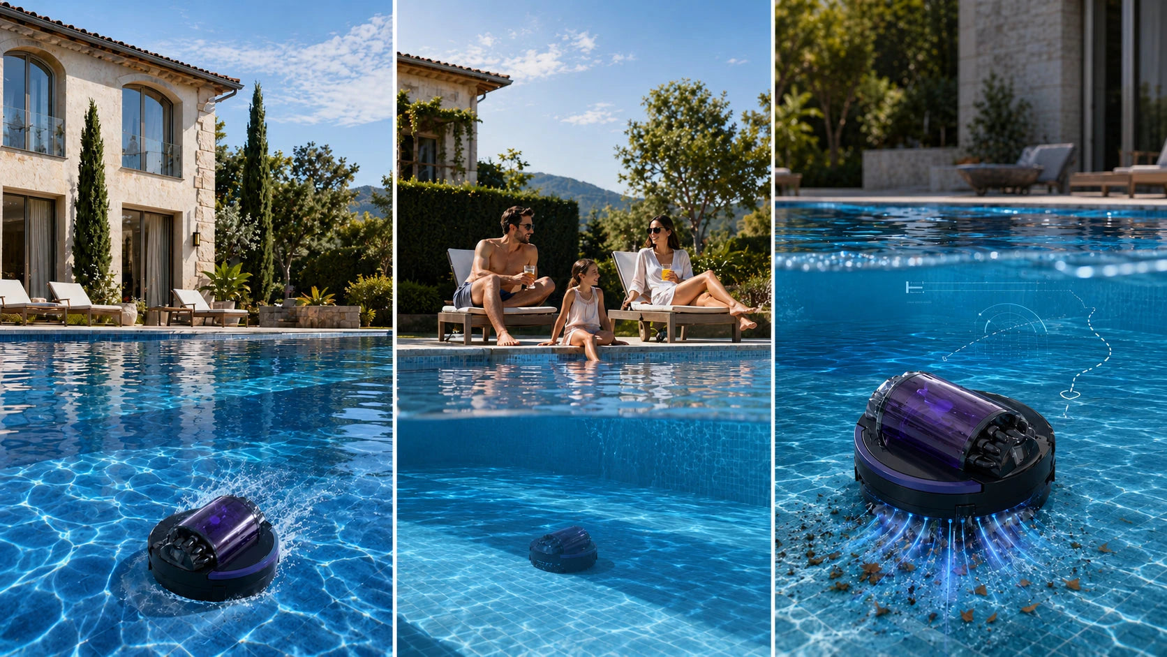 The robot handles the pool floor while you get back to pool day.